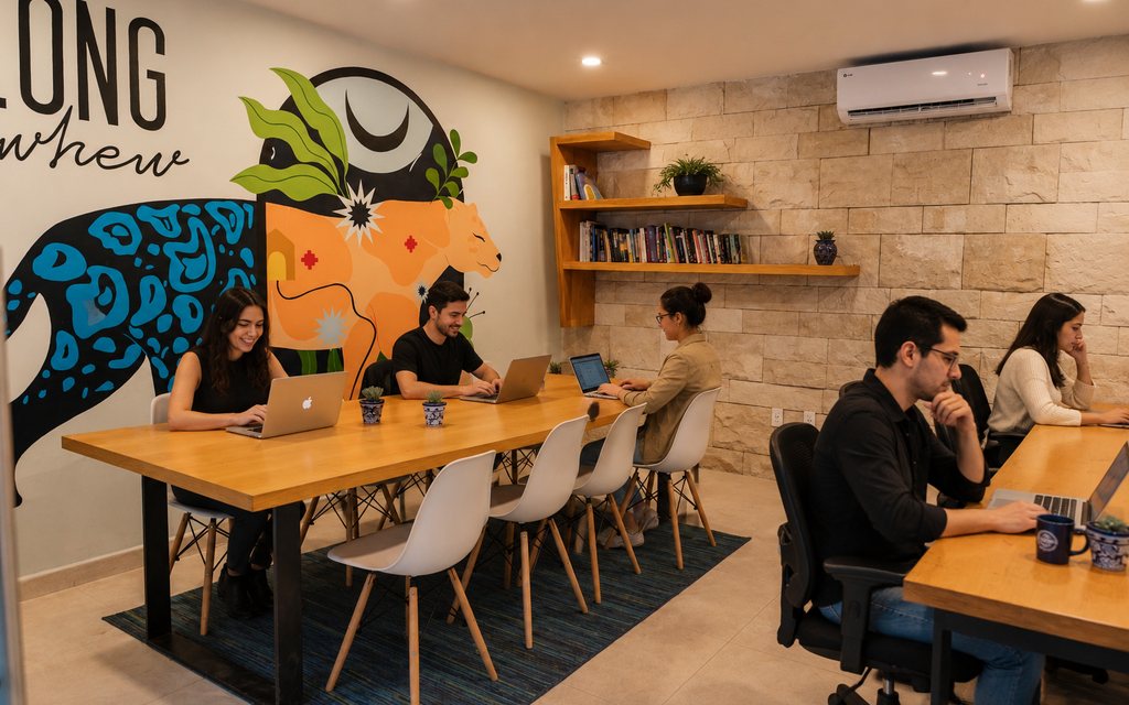 Coworking space at Mayan Monkey