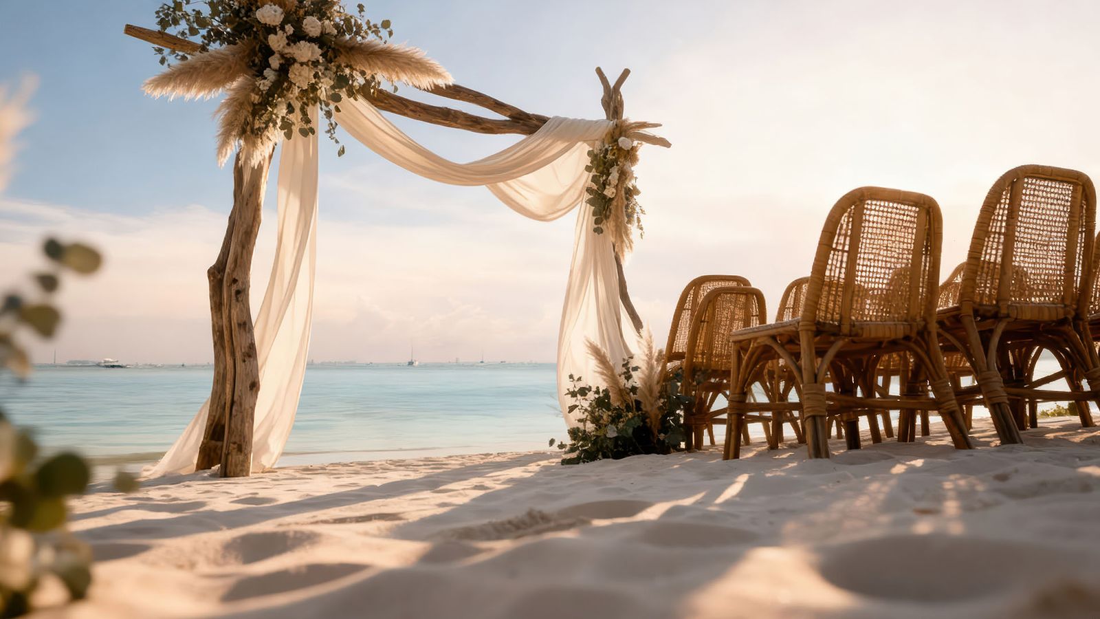 Guests during the beach ceremony