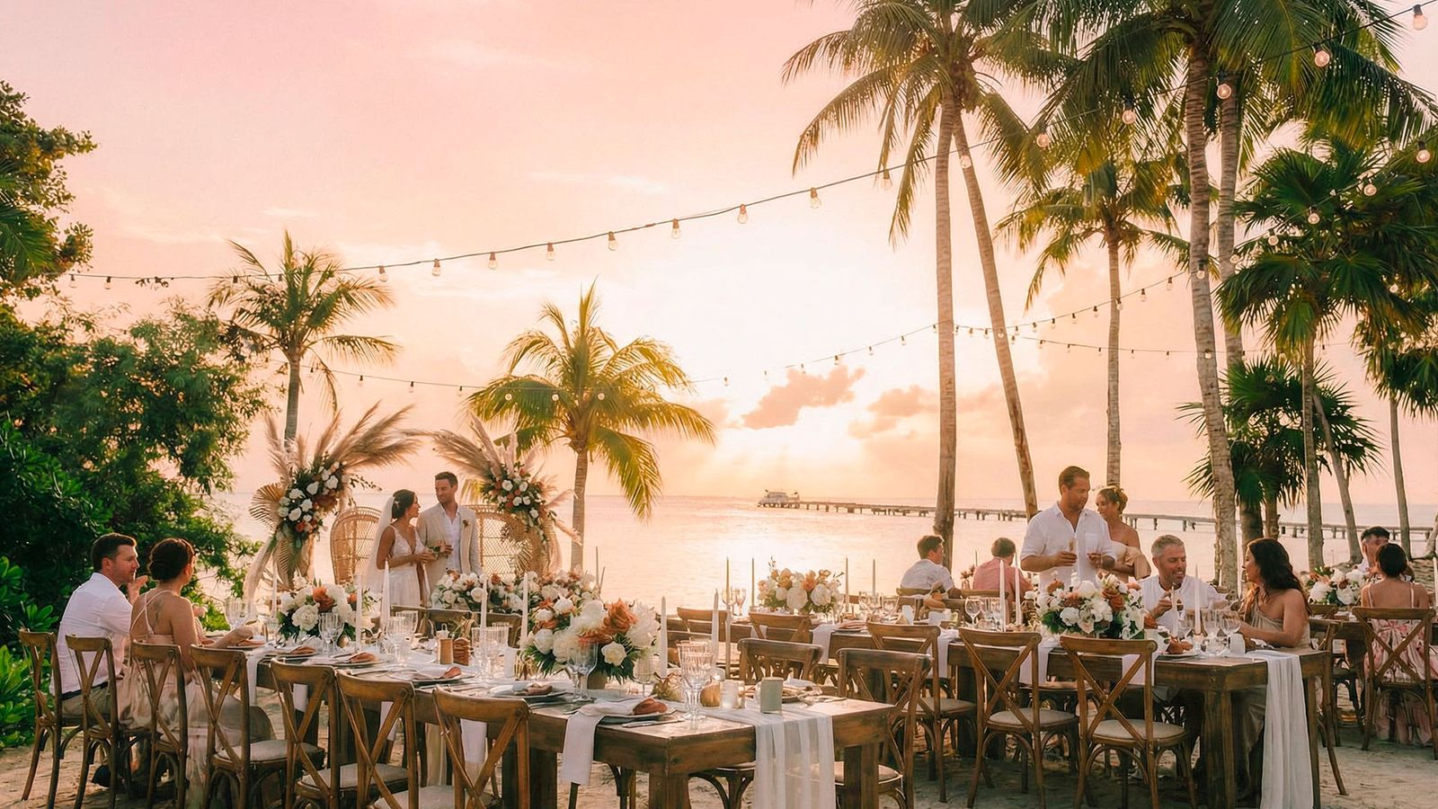 Wide view of the wedding setup