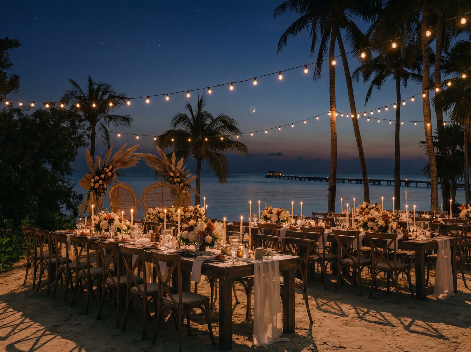 Sunset vows on the shore